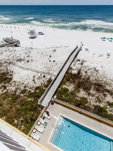 View of the private boardwalk to the beach
