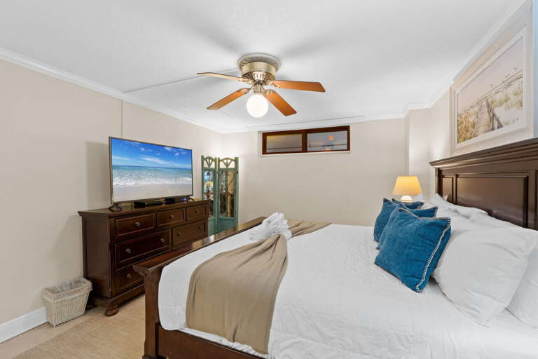 Relax and enjoy your favorite show on the smart TV.