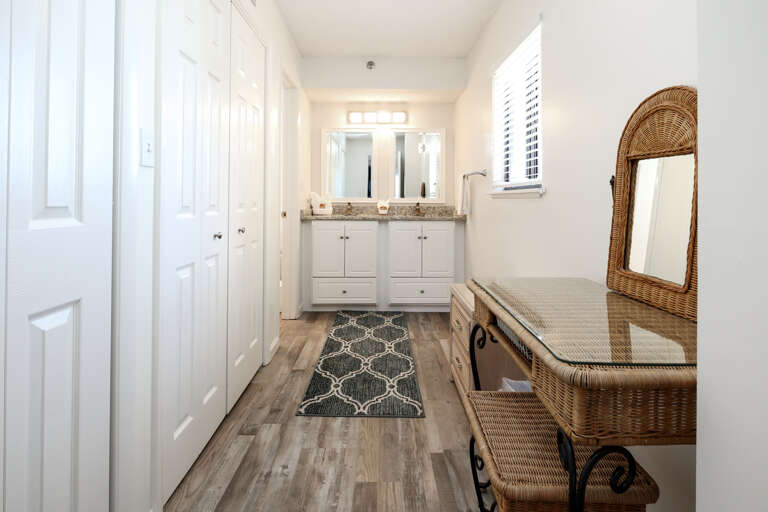 Featuring spacious his and hers sink