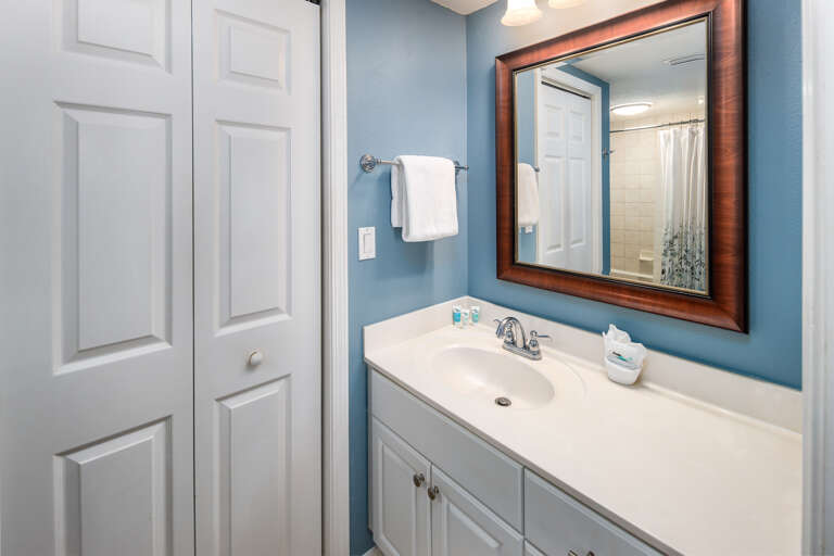 Contains a linen closet for personal bathroom items Contains a linen closet for personal bathroom items