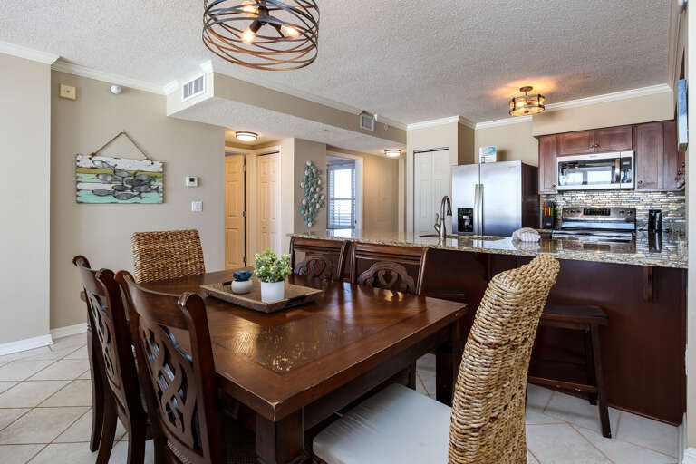 Located conveniently close to the kitchen, enjoying a great meal is a breeze!