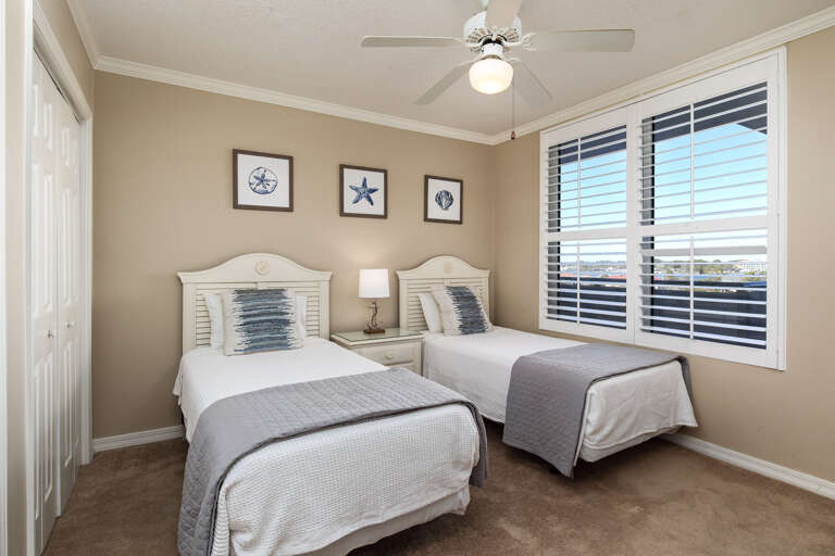 Stylish twin size beds.