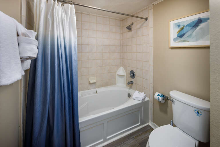 Featuring a tub/shower combo