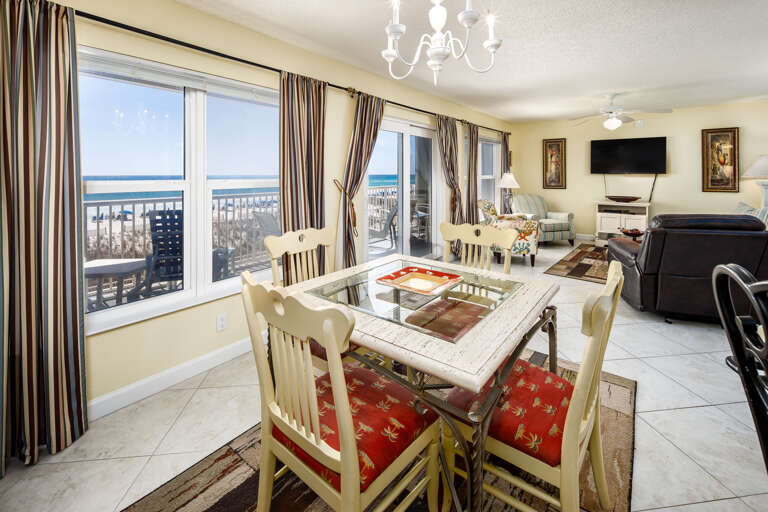 Very comfortable and homey dining area. The best part? It is beach front! Enjoy your meal while looking over the beautiful beach. Very comfortable and homey dining area. The best part? It is beach front! Enjoy your meal while looking over the beautiful beach.