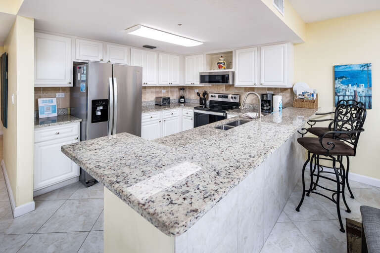 Additional seating at the breakfast bar.