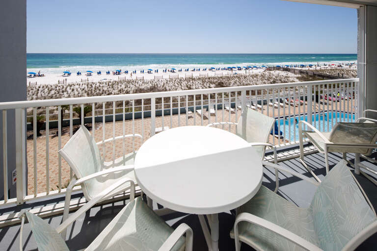 Outstanding view from the balcony! Close to the pool deck and exceptional views of the beach. Outstanding view from the balcony! Close to the pool deck and exceptional views of the beach.