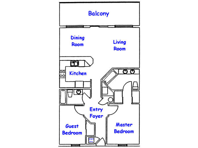 There is plenty of room in the unit for a comfortable stay. 