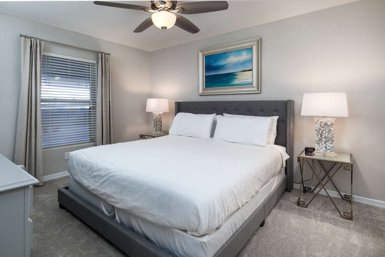 A King sized bed in the master bedroom for a great nights rest