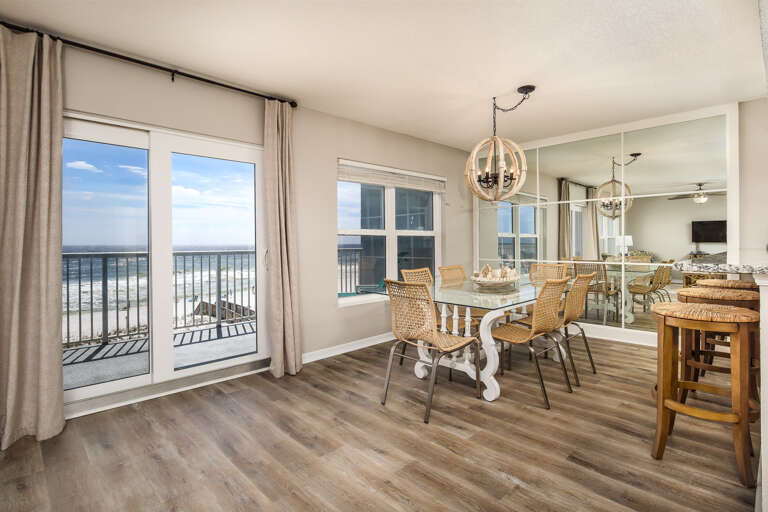 This dining area is beach front! Enjoy this marvelous view as you dine with family and friends!