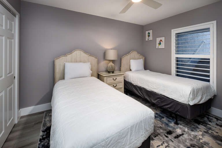 Features two twin beds for extra guests  Features two twin beds for extra guests