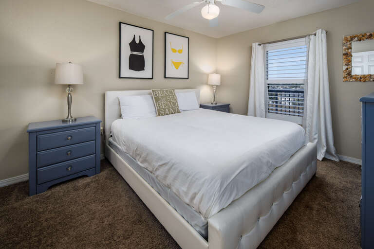Get your nights rest on the king size bed in this cozy condo