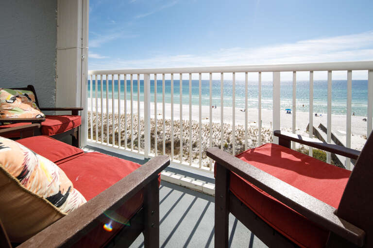 Spacious 5th floor balcony offers amazing views