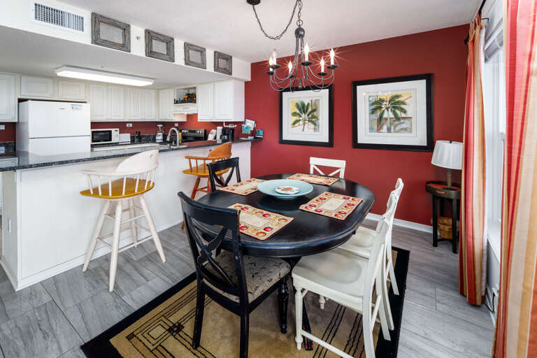 Enjoy a meal at the dining room table