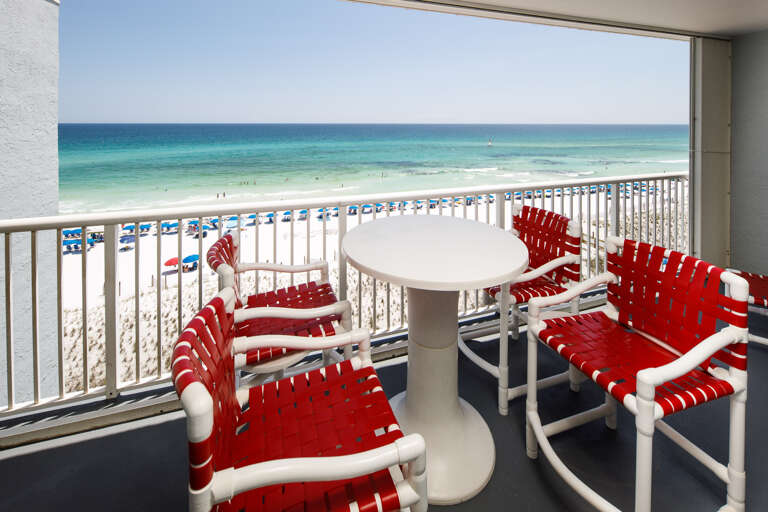 Enjoy your morning coffee out on the balcony table 