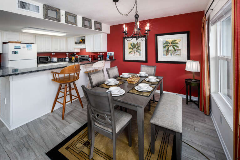 Enjoy a meal at the dining room table