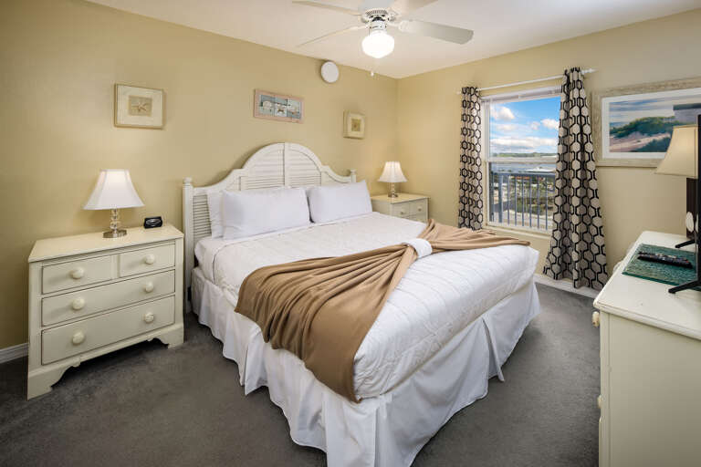 A King sized bed in the master bedroom for a great nights rest