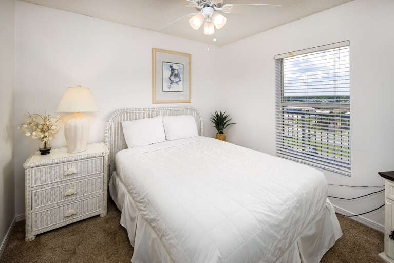 Contains a queen size bed