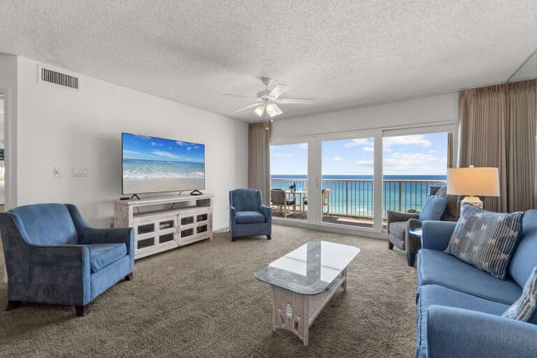 Enjoy the beautiful beach view right from your living room!