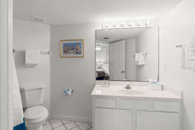 Private bath for the second bedroom. 