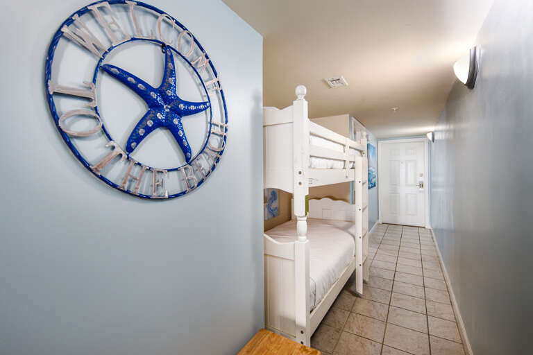 Set of bunk beds provide for the perfect place for the little ones.