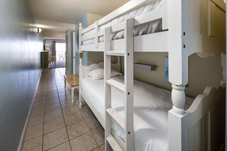 Standard bunks convenient for smaller guests and additional bedding. 