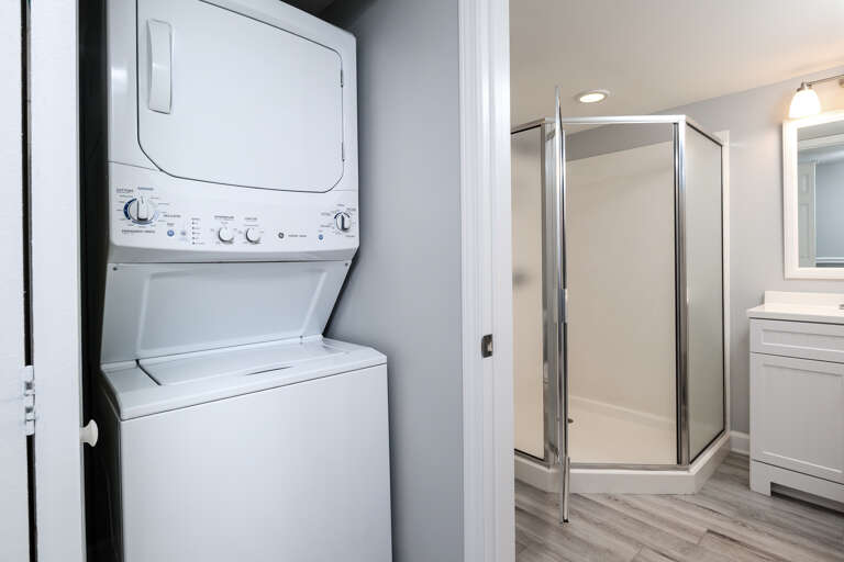 Stackable washer and dryer for your convenience 