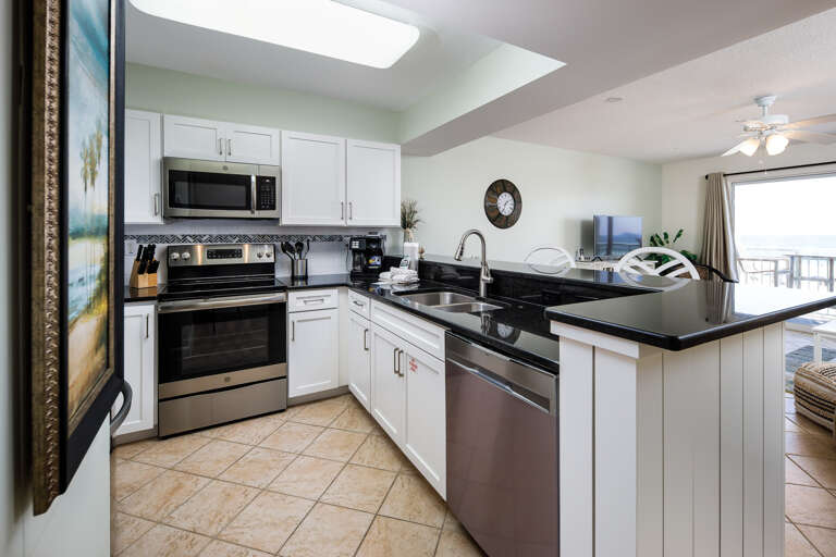 Fully updated kitchen with all stainless steel appliances and granite counter tops.