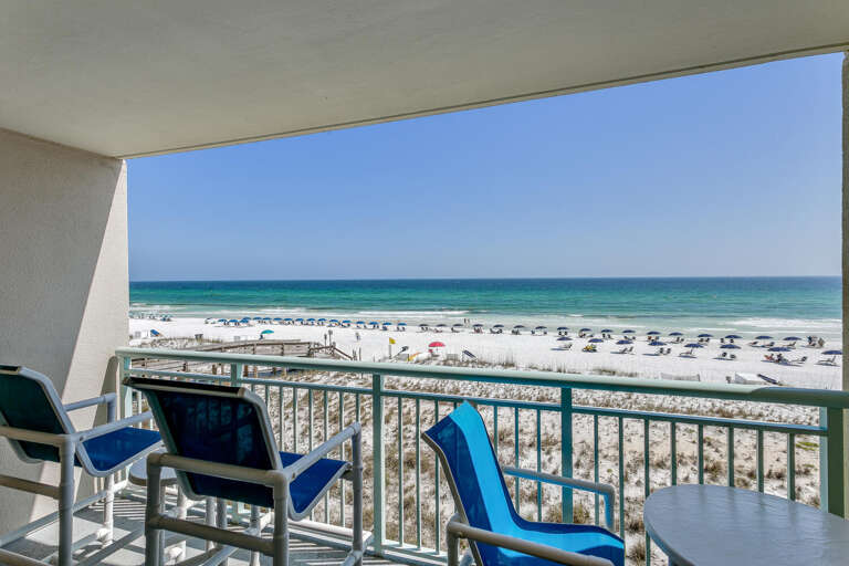 Cozy furniture to sit back, relax, and enjoy the view!