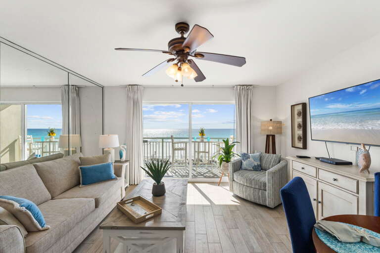 Cozy living room with amazing views!