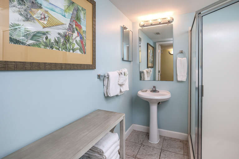Full bathroom with walk in shower!