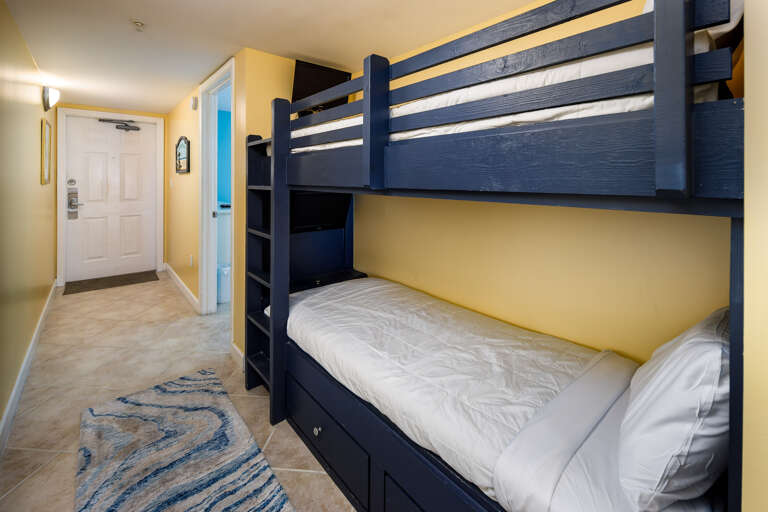 These custom built bunks with storage are AWESOME!!