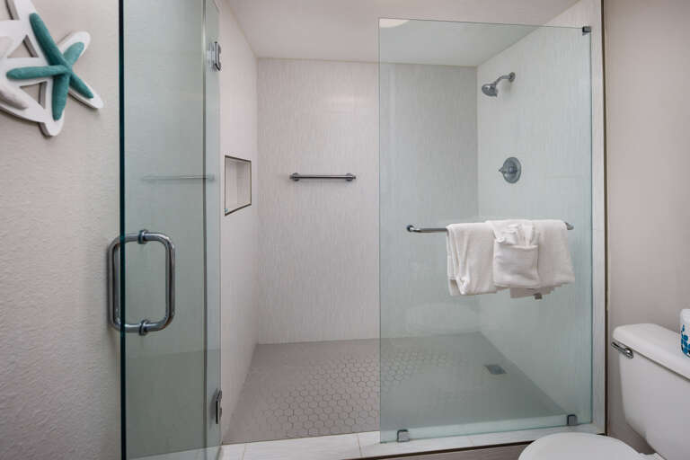 Featuring a walk in shower.