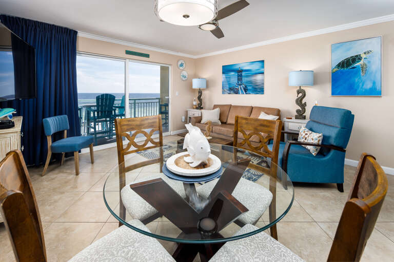 The perks of being in an actual vacation HOME - Gulf front meals can be enjoyed without having to go anywhere!