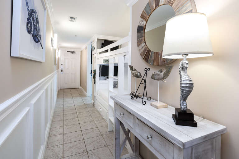 To the extreme delight of smaller guests, the bunk beds are equipped with a TV for each bunk!