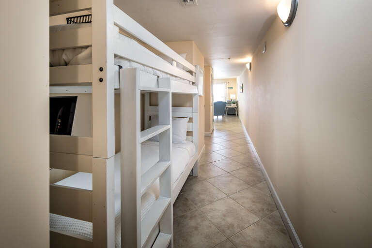 A nice set of bunk beds for additional sleepers.