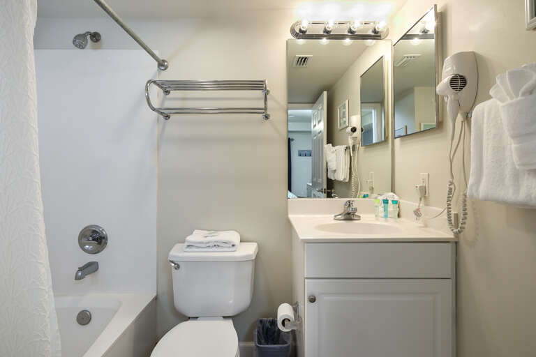 Only accessible from the Master bedroom, the master bath is the condo's second full bath.