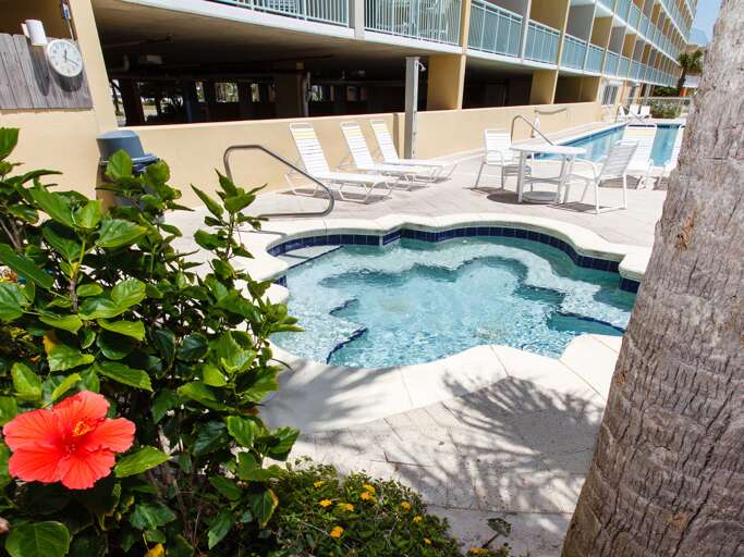 Relax and soothe your tired feet in the hot tub as the sun sets on your vacation paradise after a long day of shopping or sight seeing. Relax and soothe your tired feet in the hot tub as the sun sets on your vacation paradise after a long day of shopping or sight seeing.