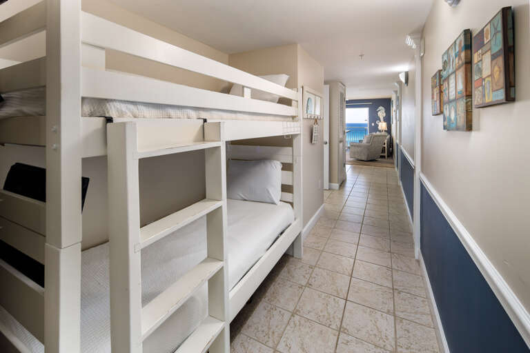 View of the bunk area from the foyer. Perfect spot for your little ones. View of the bunk area from the foyer. Perfect spot for your little ones.