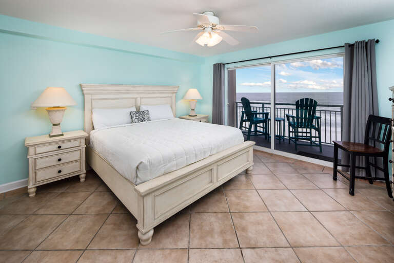 Not only does this master bedroom offer you plenty of space it also offers you magnificent views from the comforts of the king sized bed