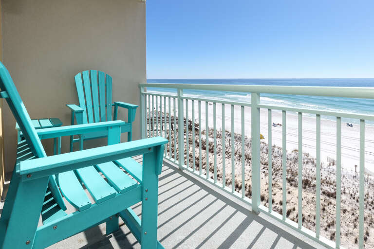Room on your private balcony for everyone to sit comfortably.