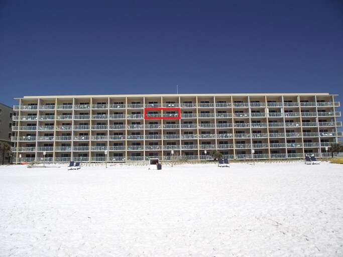 Red square indicates location of unit balcony
