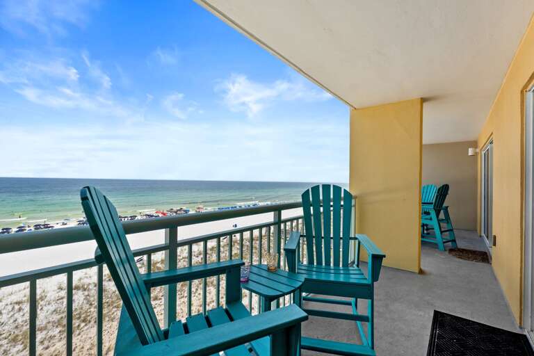 Room on your private balcony for everyone to sit comfortably.