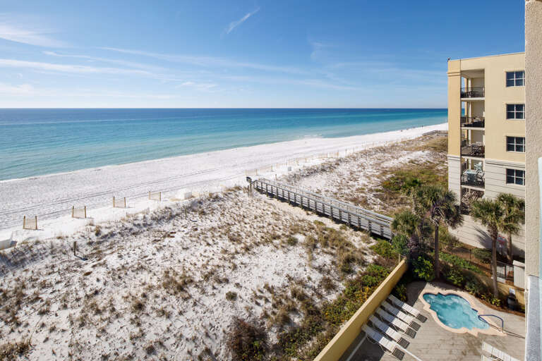 You can see the beach access from the balcony. 