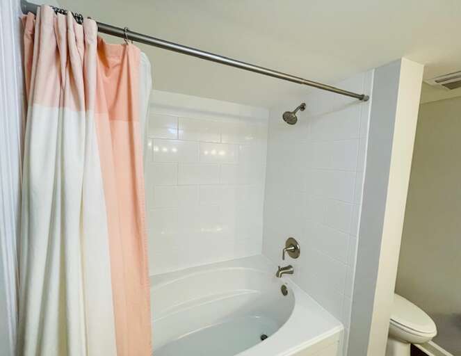 Enjoy a nice warm bath after a long day on the beach, or enjoy a quick shower to rinse off the sand and salt.