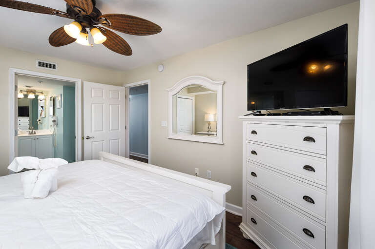 Entertainment and extra storage in the master bedroom.