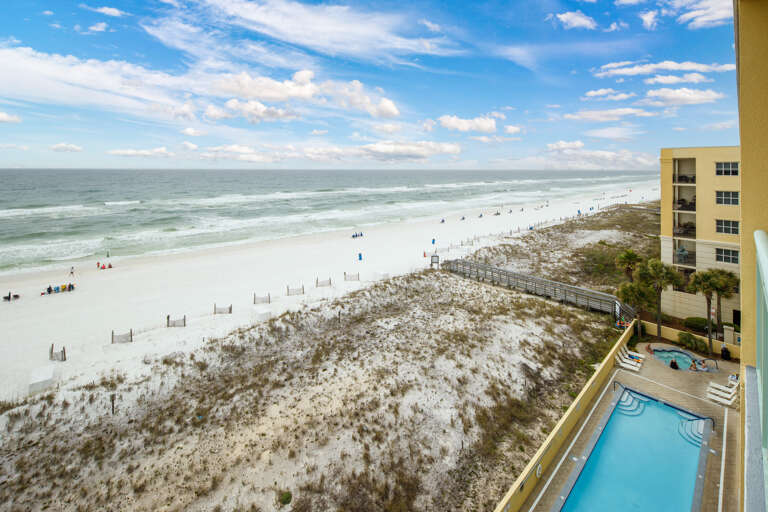 You can also see the pool area from the beach front balcony