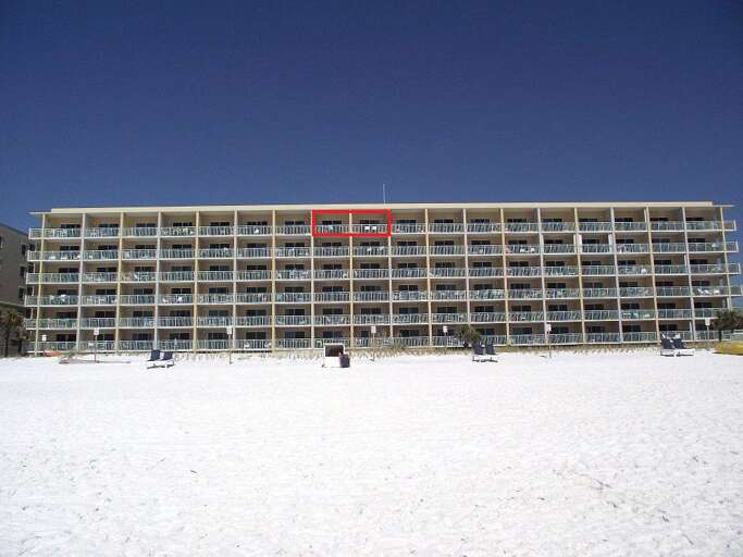 Red square indicates location of unit balcony.
