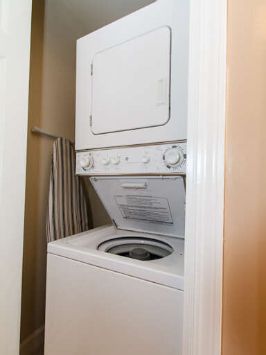 Stackable washer/dryer for your convenience.