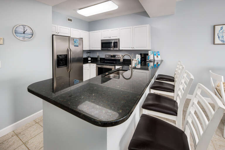 Additional seating at the breakfast bar.