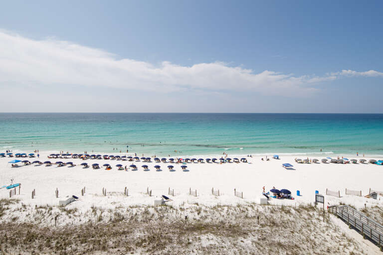 Relax in one of the patio chairs on the balcony of the sixth floor and take in the amazing views of the Emerald Coast!